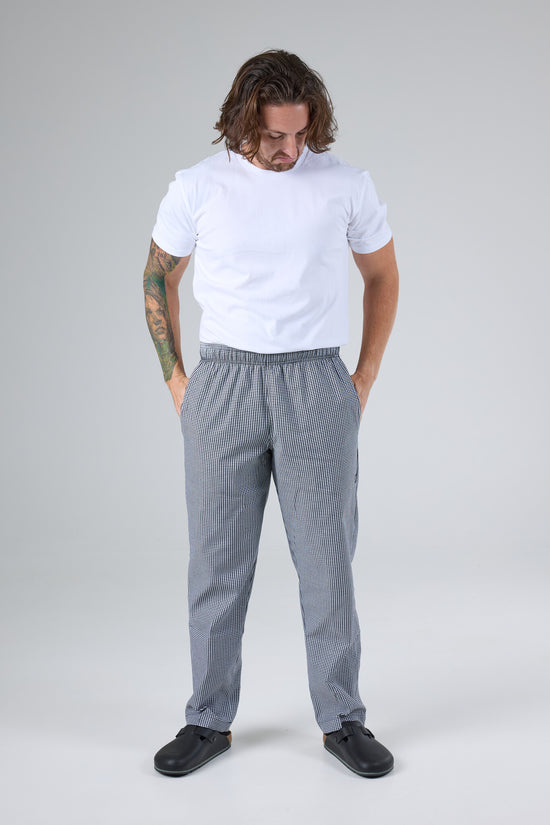 Chef Works Pantalon Baggy Essential Pants Homme - Motif Carreaux Noir