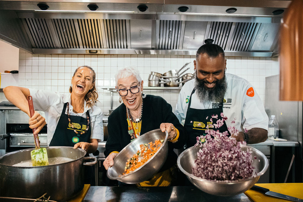 Entity Brands uniforms in use at an OzHarvest community event