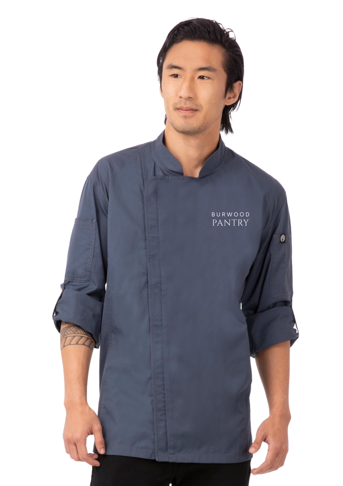 DU Hartford Men's Chef Jacket - Burwood Pantry Logo